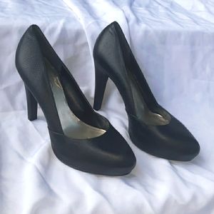 Jessica Simpson Sexy Black Leather Heels Size 8 1/2